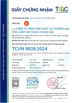 CHỨNG NHẬN SẢN PHẨM: PHỤ GIA HÓA HỌC CHO BÊ TÔNG